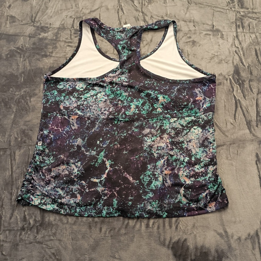 Fabletics Activewear Tank‎ Top Racerback Ruched Sides Abstract Print 2X - Picture 3 of 8